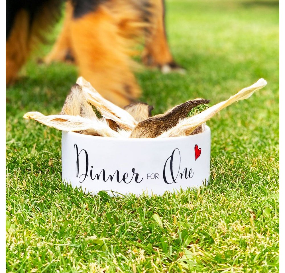Thumbnail - Cadouri Futternapf DINNER FOR ONE Design-Hundenapf, Futterschüssel für Hunde, Keramik, lebensmittelechter, schwerer Napf...