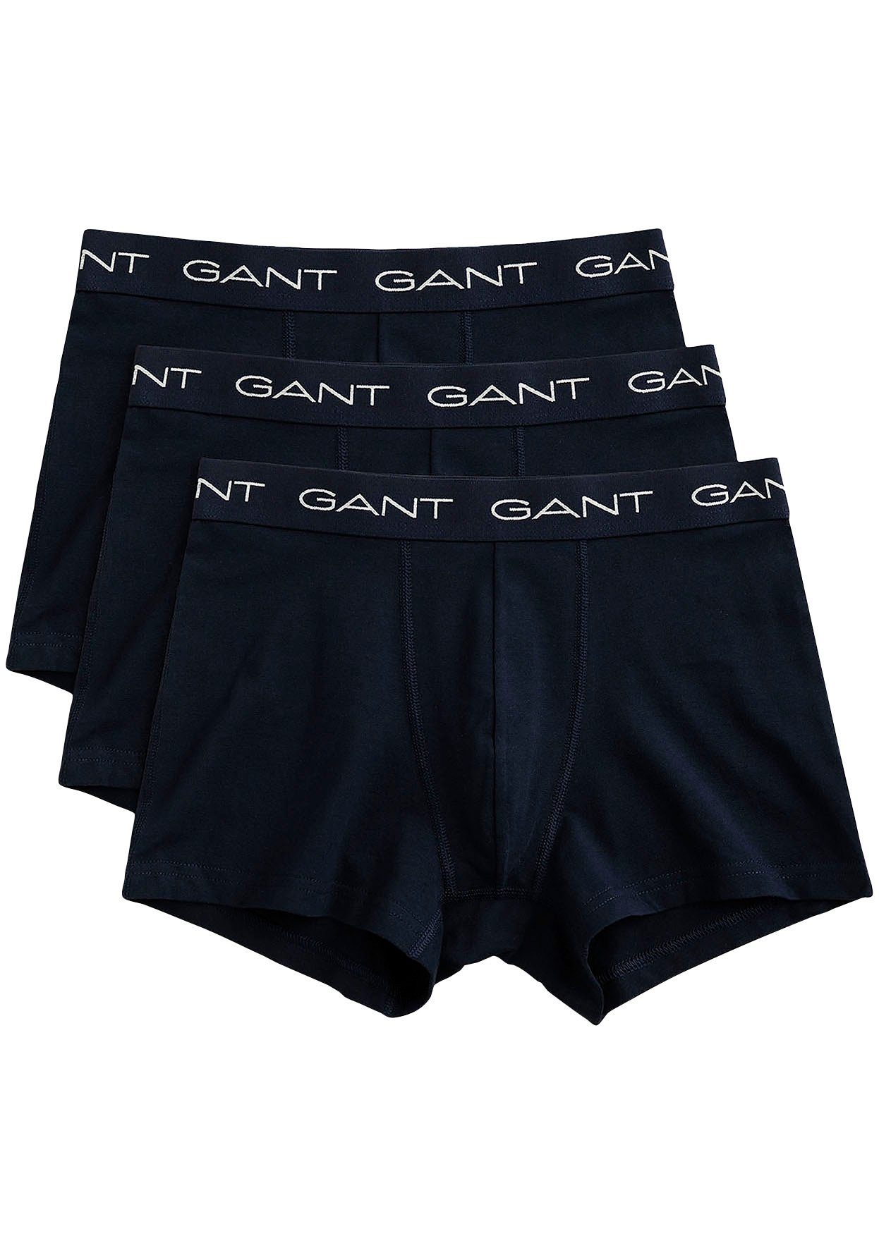 3-St., Logobund Gant 3) marine elastischem Boxershorts (Packung, mit