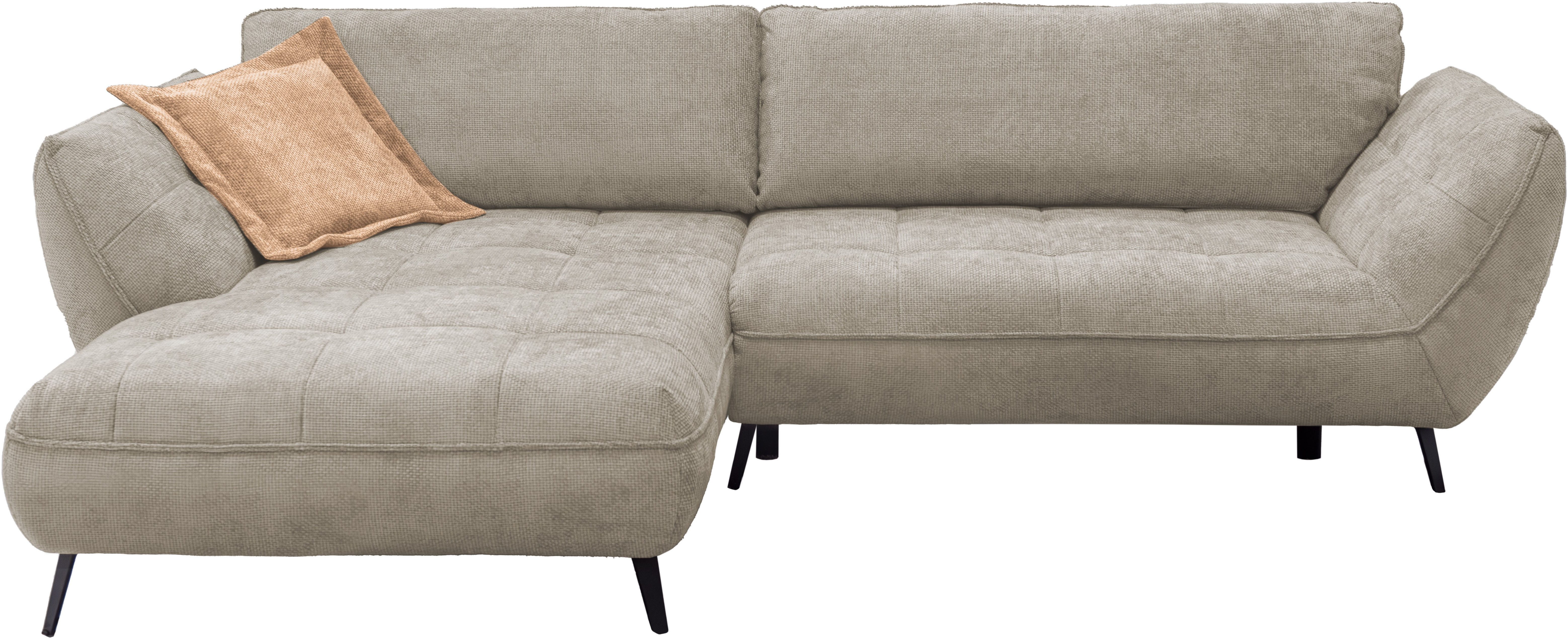 exxpo - sofa fashion Ecksofa Samoa, bequem&modern, mit Easy-Lift-Bettfunktion, Breite 282cm, L-Form, Polsterecke inkl. Bettfunktion & Bettkasten. Komfortsitzhöhe 47cm