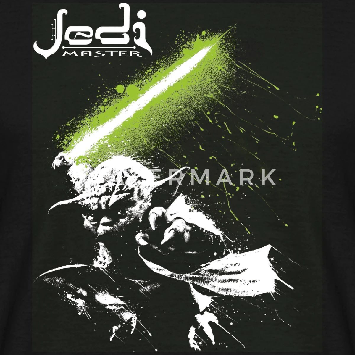 Spreadshirt T-Shirt Star Wars Meister Yoda Mit Grünem Lichtschwert Männer T-Shirt (1-tlg)