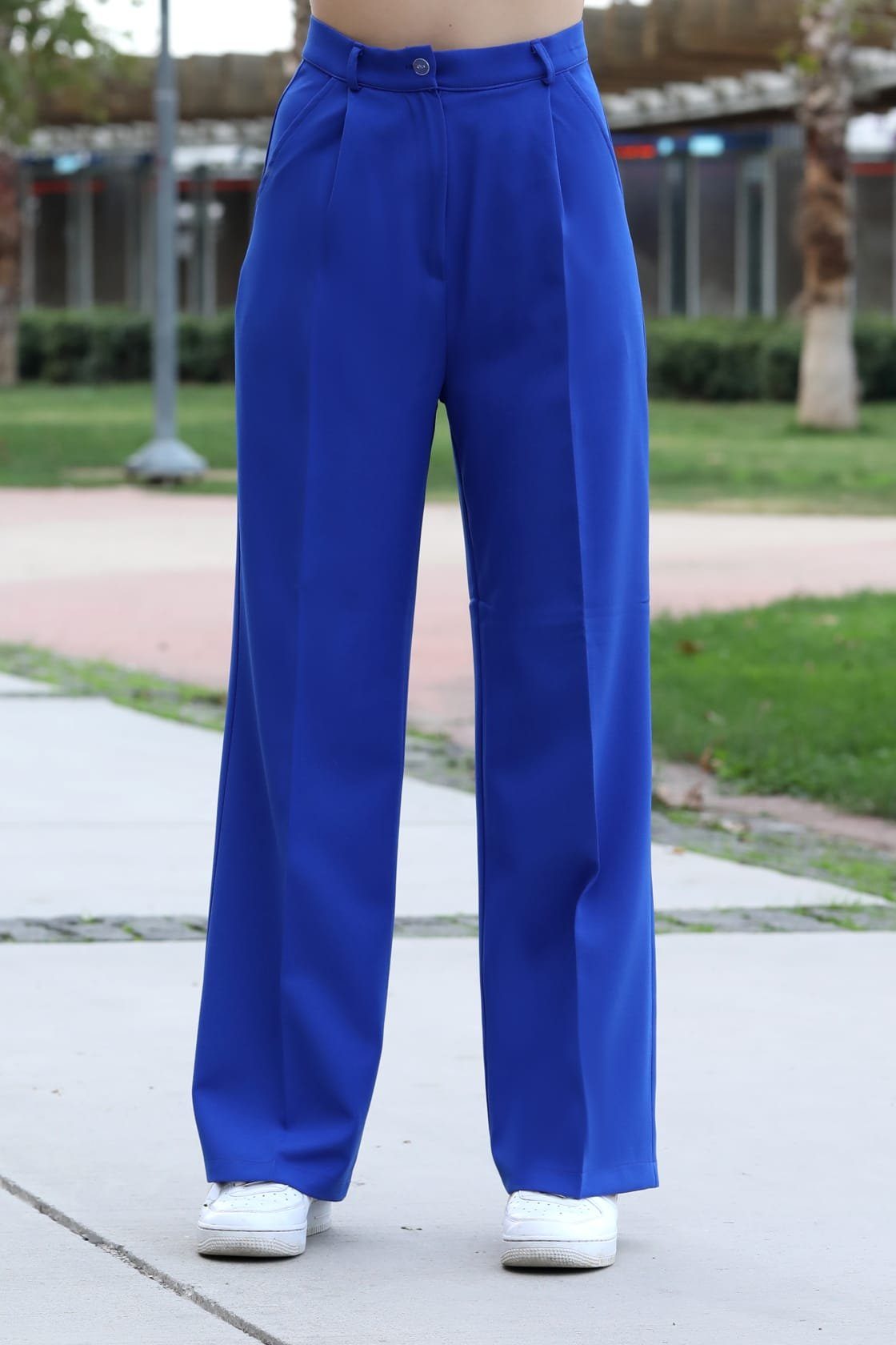 Farben Blau Modavitrini Weite Hose 10 Hose Damen elegant lange sportlich Taille, Locker Lässig Palazzohose Hohe