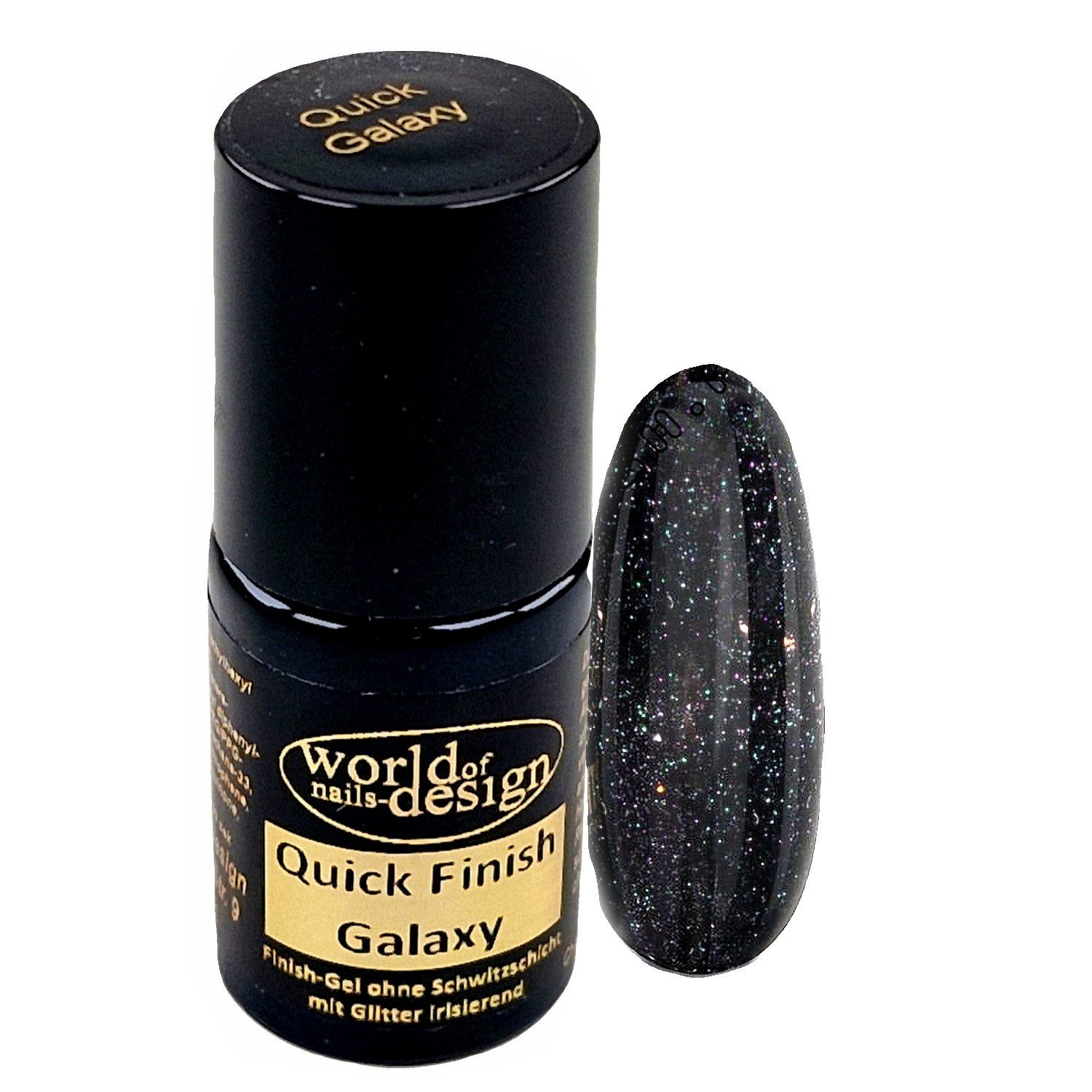 World of Nails-Design UV-Nagellack LED/UV Quick Finish Versiegelungsgel ohne Schwitzschicht Pinselflasche, ohne Schwitzschicht