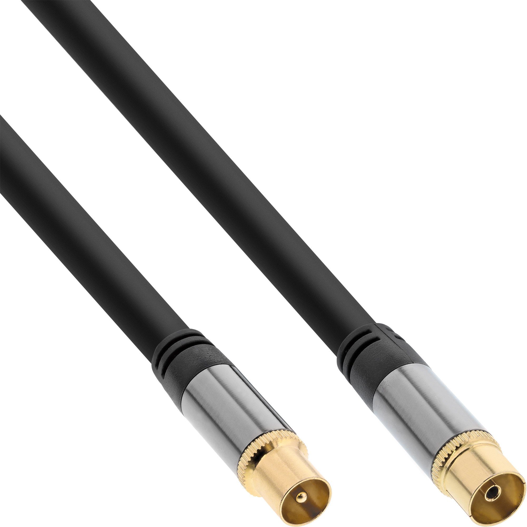 ELECTRONIC INTOS Premium schwarz, 4x InLine® 3m AG >110dB, SAT-Kabel geschirmt, Antennenkabel,