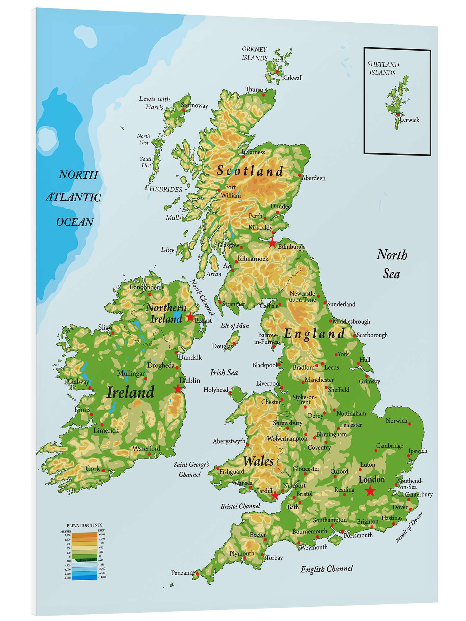 Posterlounge Poster Editors Choice, Topografische Karte günstig online kaufen