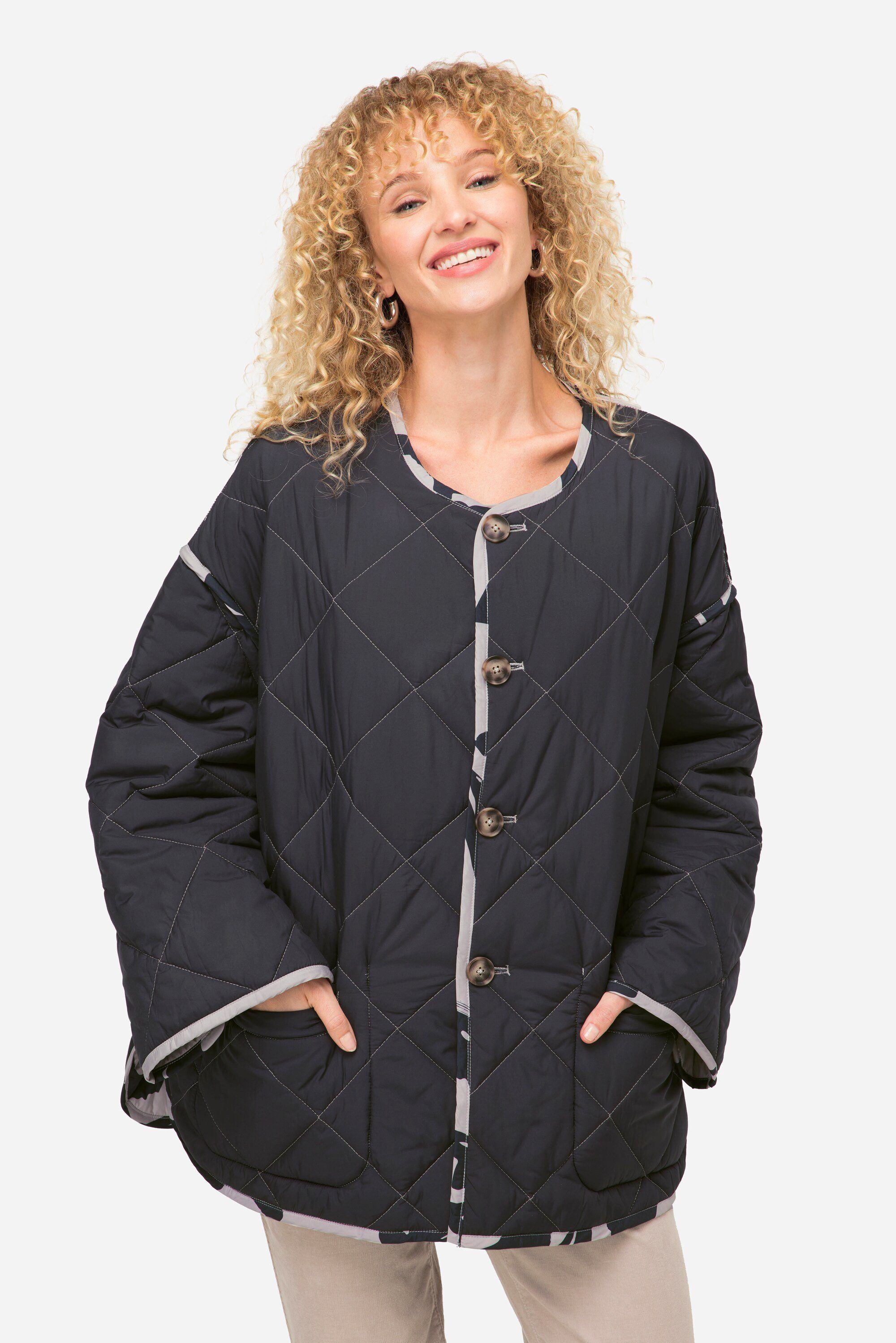 Laurasøn Steppjacke Wende-Steppjacke Rundhals je 2 Taschen Langarm