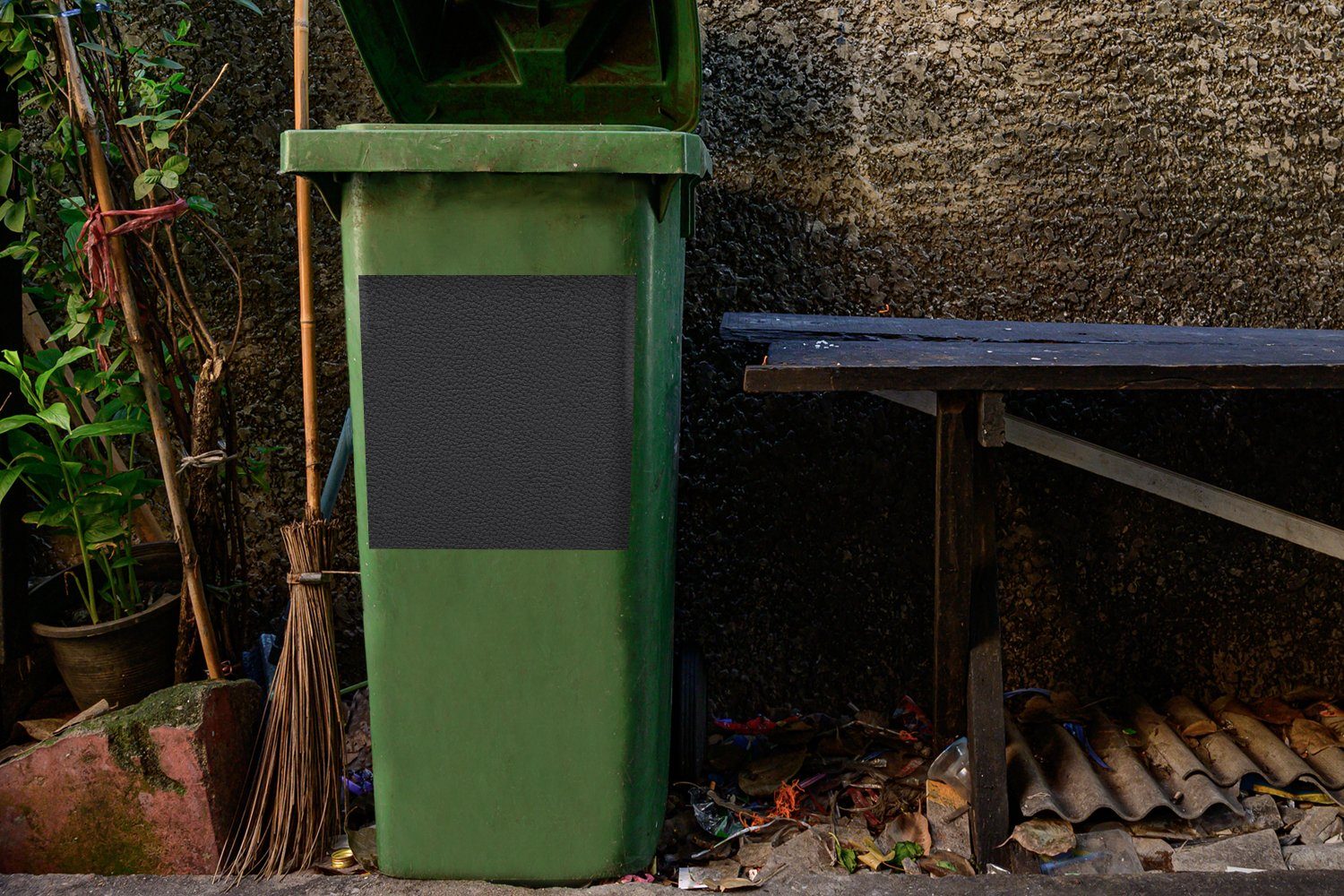 Mülleimer-aufkleber, - Container, Mülltonne, Abfalbehälter Sticker, Tierhaut Textur St), Leder (1 MuchoWow Wandsticker -