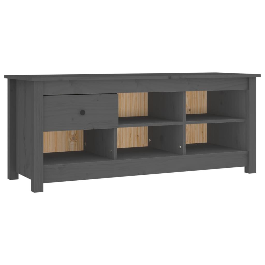 vidaXL Schuhschrank NA Schuhschrank Grau 110x38x45,5 cm Massivholz Kiefer