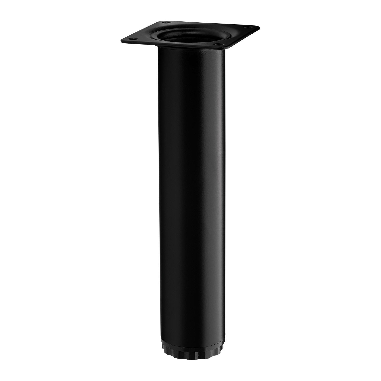 SO-TECH® Möbelfuß BRAVO aus Stahl, höhenverstellbar, belastbar bis 50 kg, schwarz matt, Höhe 200 mm, Durchmesser 40 mm