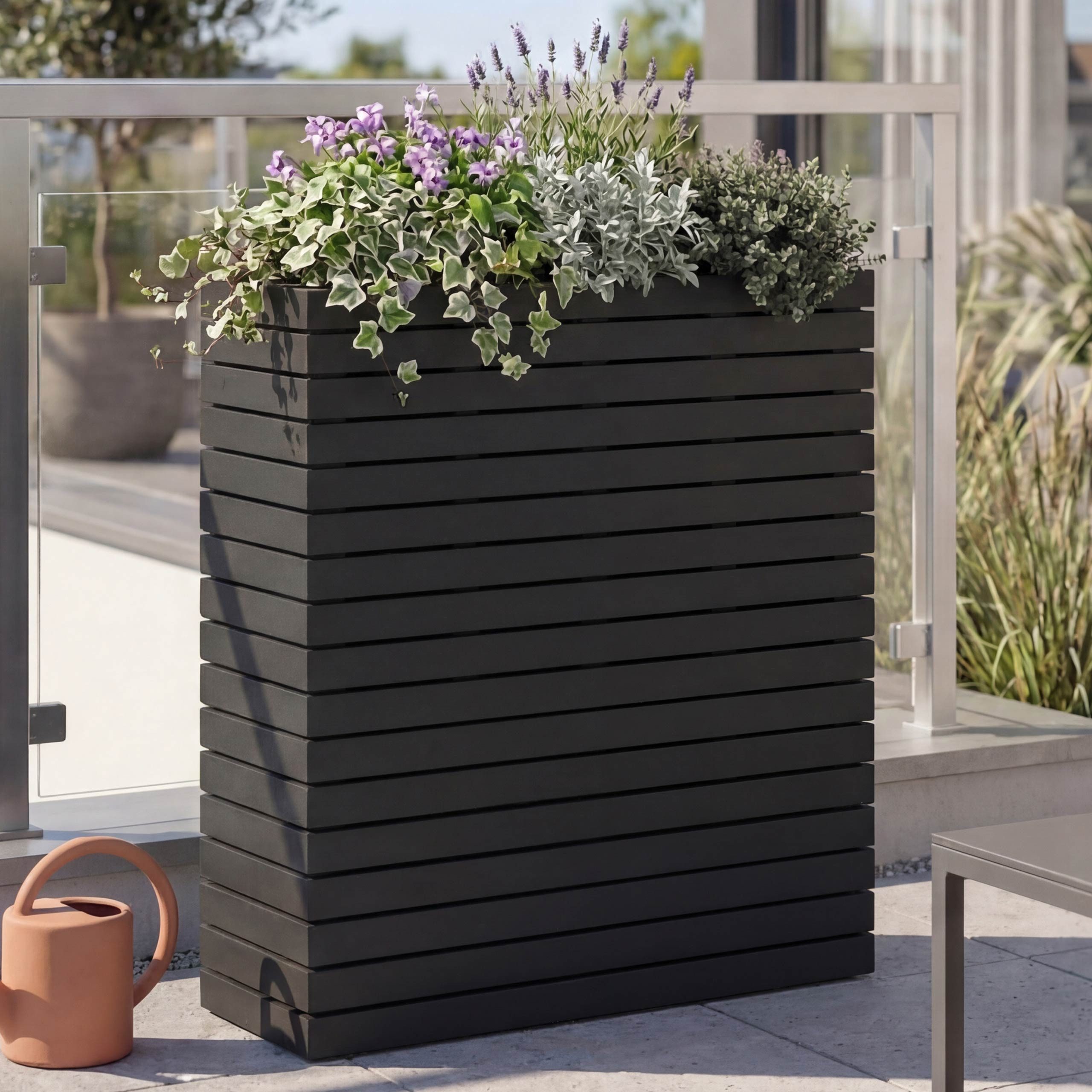 MCW Blumenkasten MCW-L21-gr, Outdoor geeignet, Inklusive Fußbodenschoner