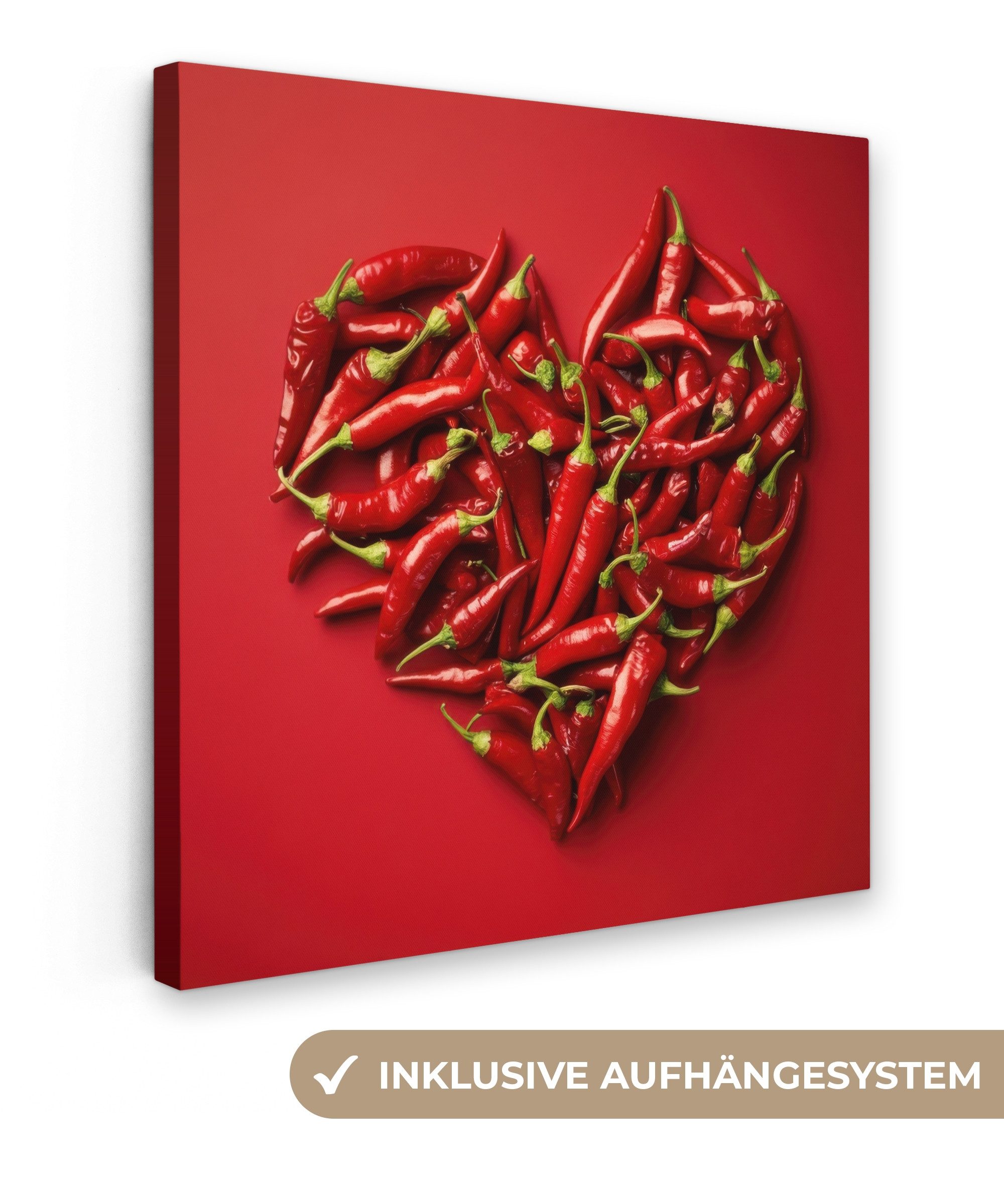 OneMillionCanvasses® Leinwandbild Paprika - Rot - günstig online kaufen