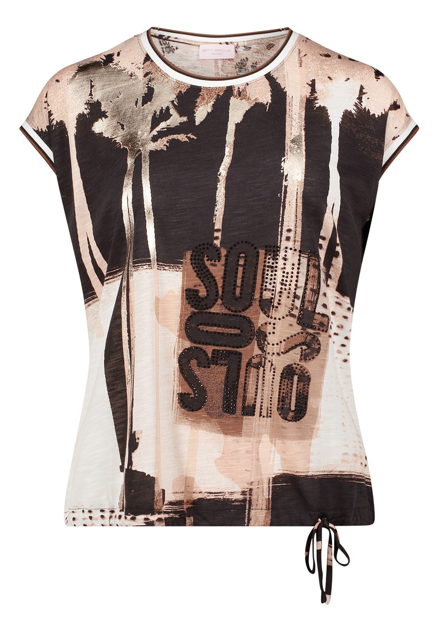 Kurzarmshirt Damen mit Tunnelzug