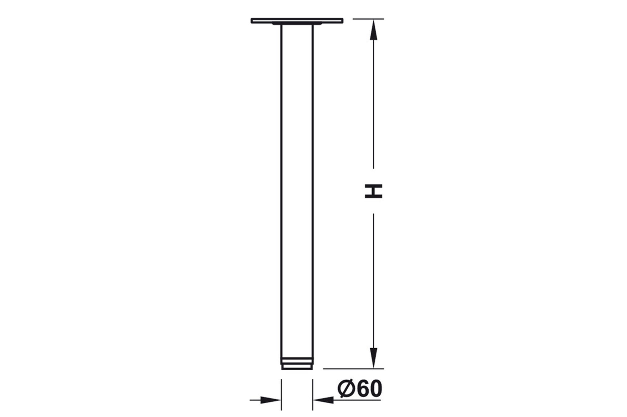 710mm Tischbein Schreibtischfüße Höheverstellbar Tischfüße Häfele Ø60mm Tischbein