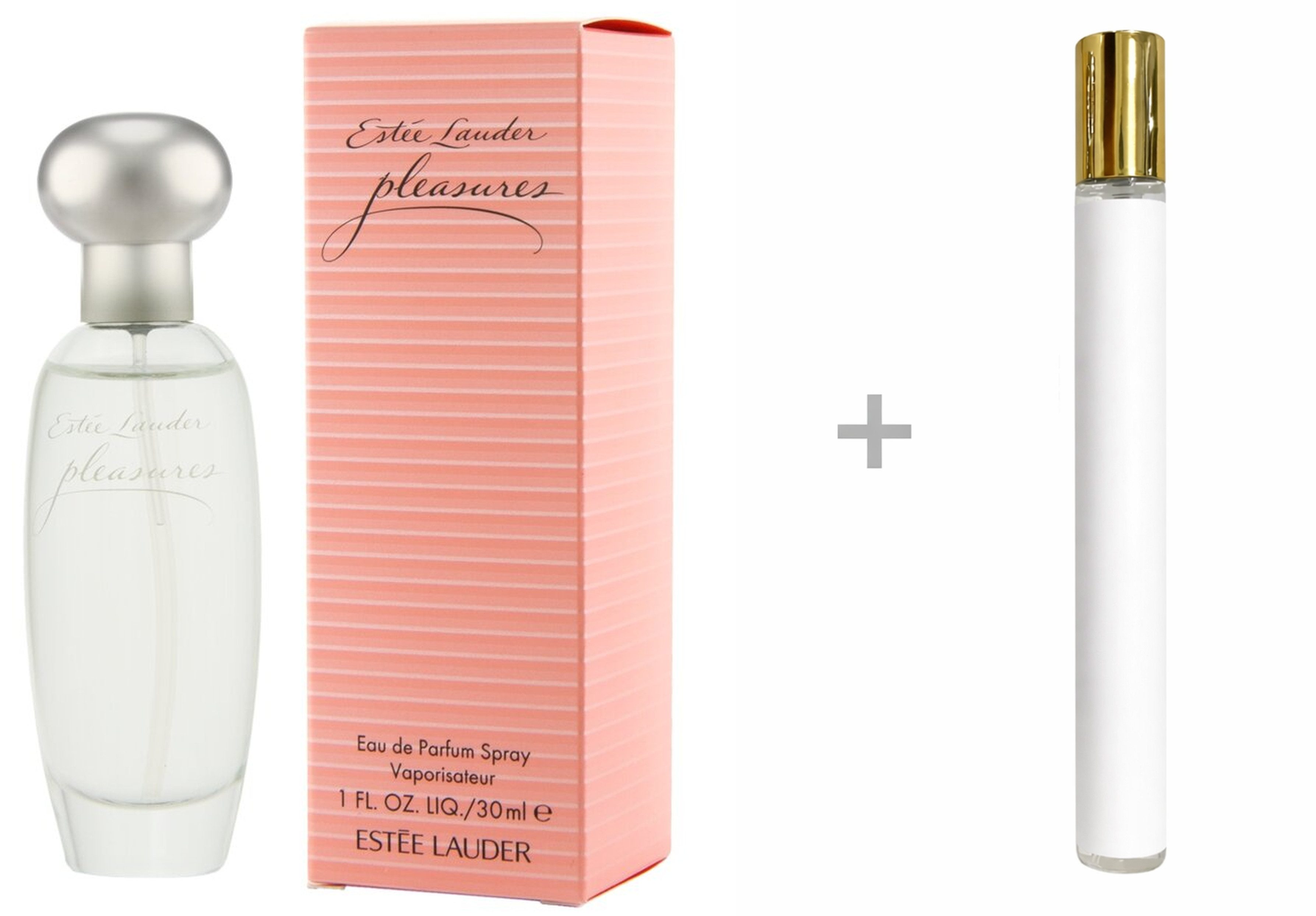 ESTÉE LAUDER Duft-Set Pleasures Eau de Parfum (EDP) Damen Spray mit Reiseduft, Frisch-blumiger Duft mit Zeder, Maiglöckchen, Pfingstrose und Veilchen