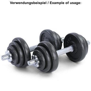 RAMROXX Hantelscheibe 15 kg Hantelscheiben Set 2x7,5 kg Gusseisen Hantel Gewicht versiegelt 30mm, 15,00 kg, Material: Gusseisen