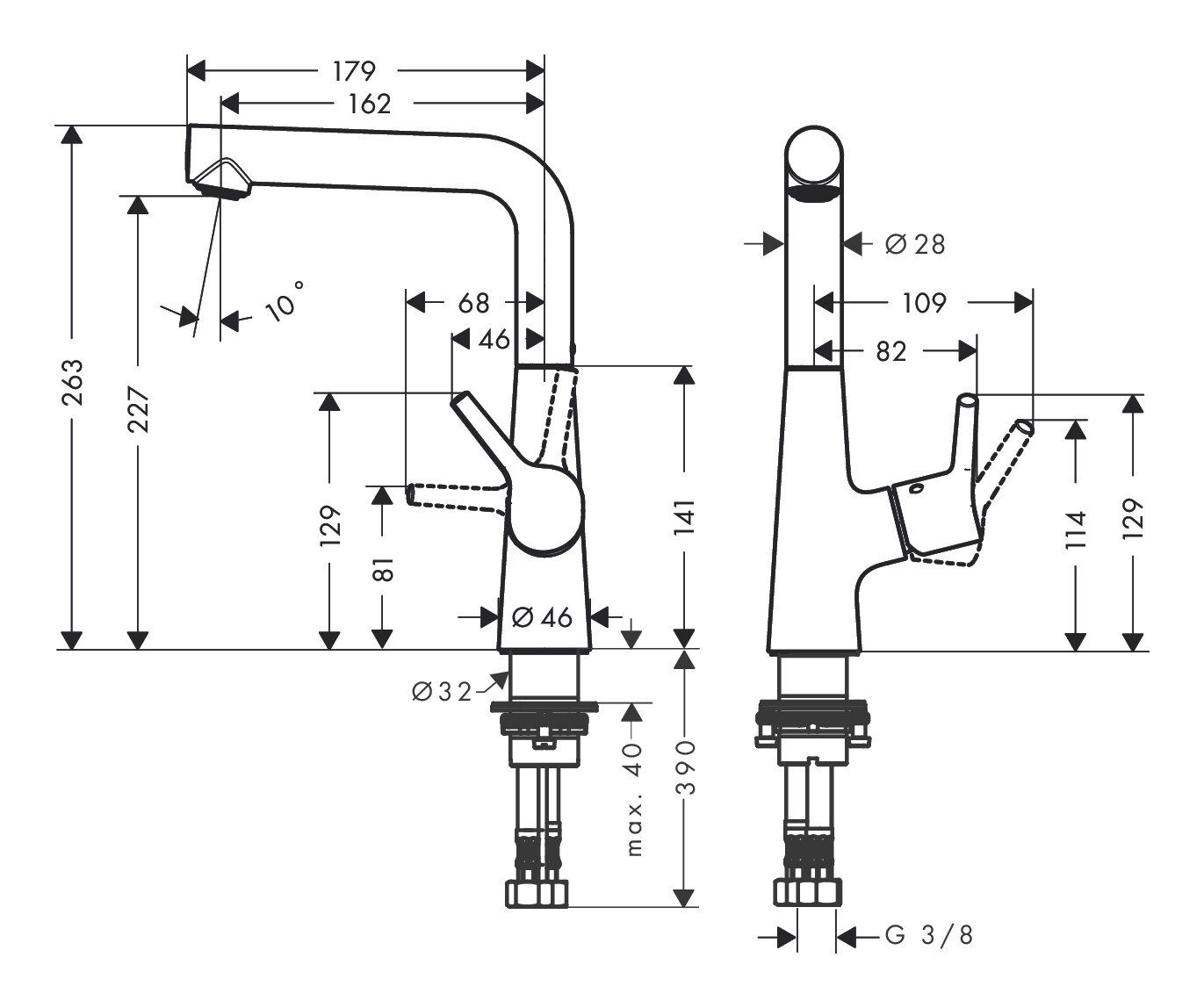 Einhebel-Waschtischmischer hansgrohe Talis Chrom S 210 - Waschtischarmatur