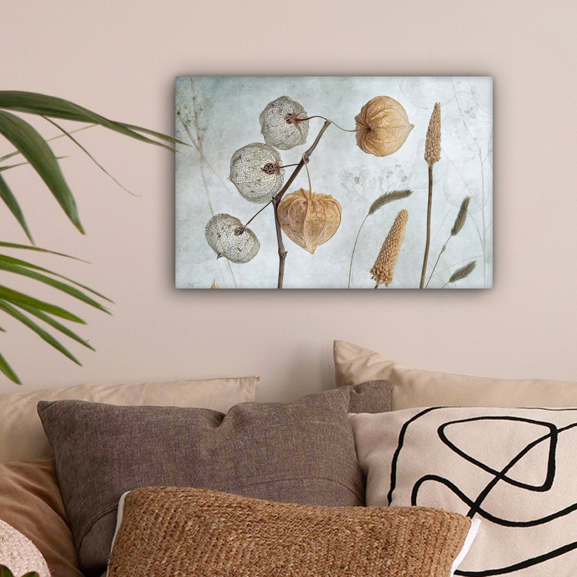 OneMillionCanvasses® Leinwandbild Stilleben - Natur - Herbst - Trockenblumen - Braun, Fotodruck (1 St), Leinwand Canvas Wandbild, Wanddekoration 20x30 cm – Bild 2 von 5