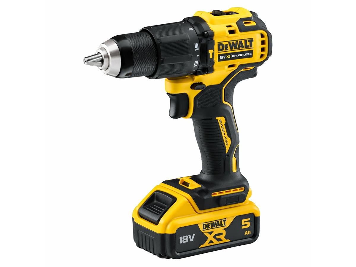 DeWalt Akku-Schlagbohrschrauber DCD709, 18 V, max. 1650 U/min, (Set), inkl. 2x 5,0 Ah Akku, Systemschnellladegerät