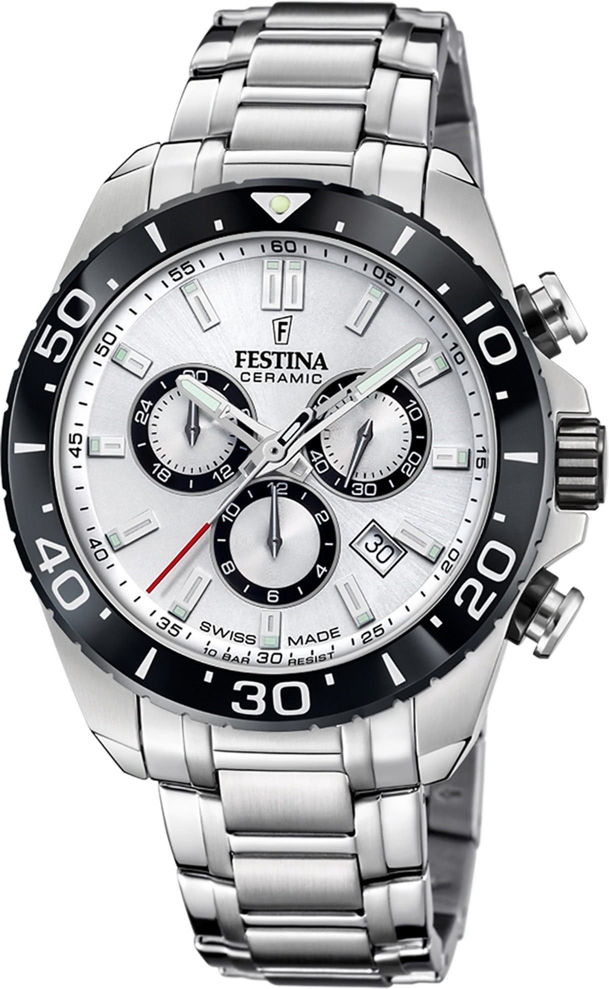 Festina Chronograph Festina Herrenuhr Edelstahl silber, günstig online kaufen