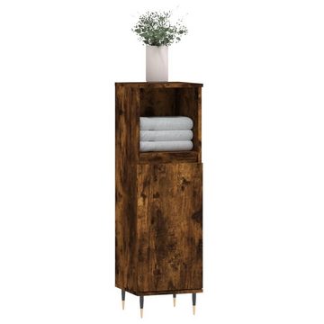 vidaXL Badezimmerspiegelschrank Badschrank Räuchereiche 30x30x100 cm Holzwerkstoff (1-St)