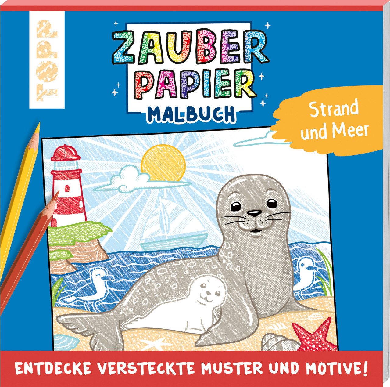 TOPP Kreativ Malbuch Zauberpapier Malbuch Strand und Meer