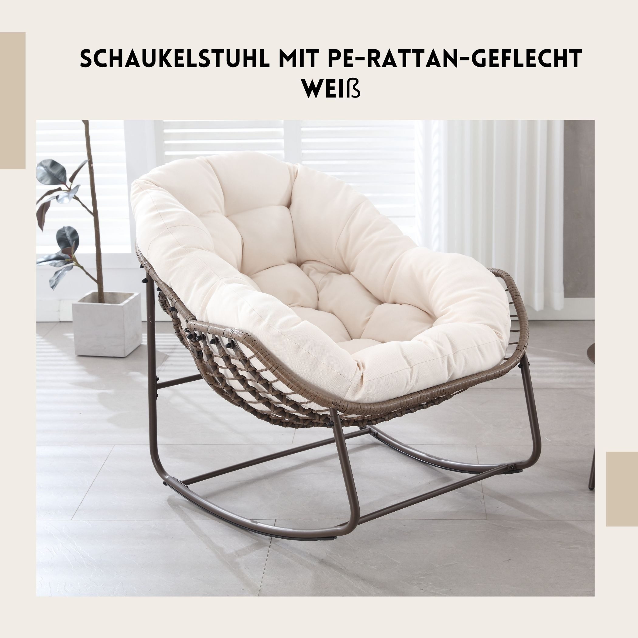 SeedWave Schaukelstuhl Übergroß mit PE-Rattan-Geflecht, 15 günstig online kaufen