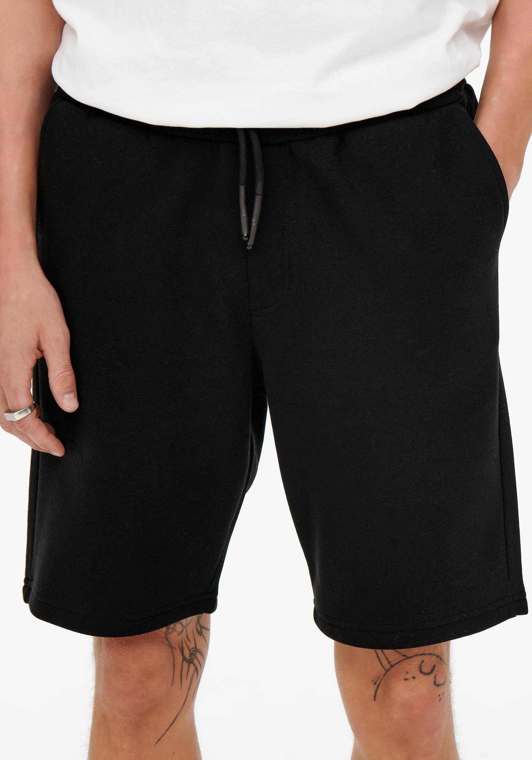 ONLY & ONSCERES SHORTS SWEAT SONS Black Sweatshorts