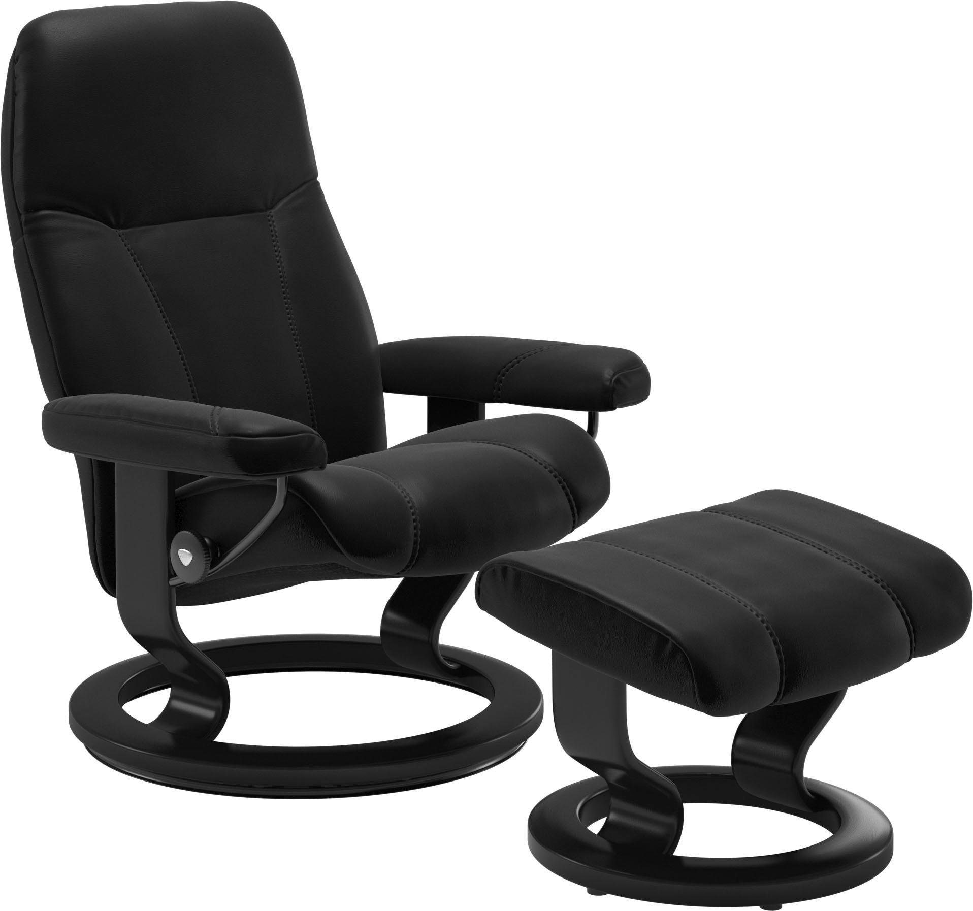 Stressless® Relaxsessel Consul (Set, Relaxsessel mit Hocker), mit Hocker, mit Classic Base, Größe S, Gestell Schwarz