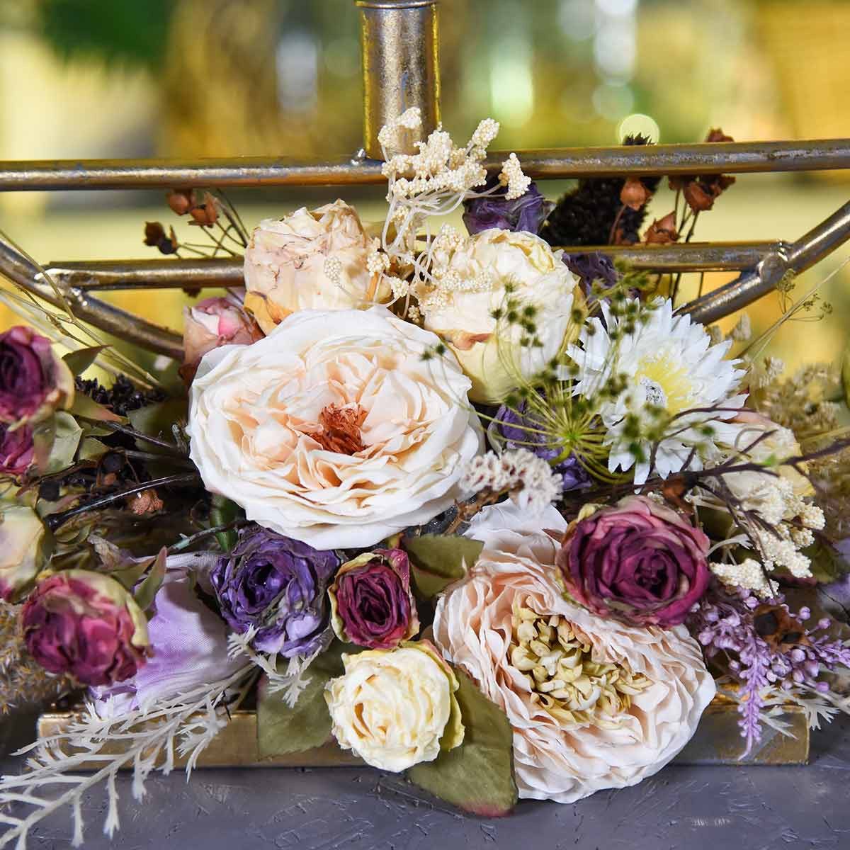 Kunstblume Hochwertige Künstliche Rosen Kunstblumen, Herbstbouquet in, Florists Products, Höhe 36 cm