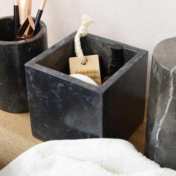 wohnfreuden Aufbewahrungsdose Marmor Box für Kosmetik schwarz