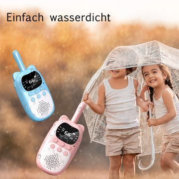 Kind Ja Walkie Talkie Walkie Talkie, Walkie Talkie Kinder, Gegensprechanlage, 2 Stück, 3-12 Jahren Junge, LCD-Taschenlampe, (Blau-Rosa)