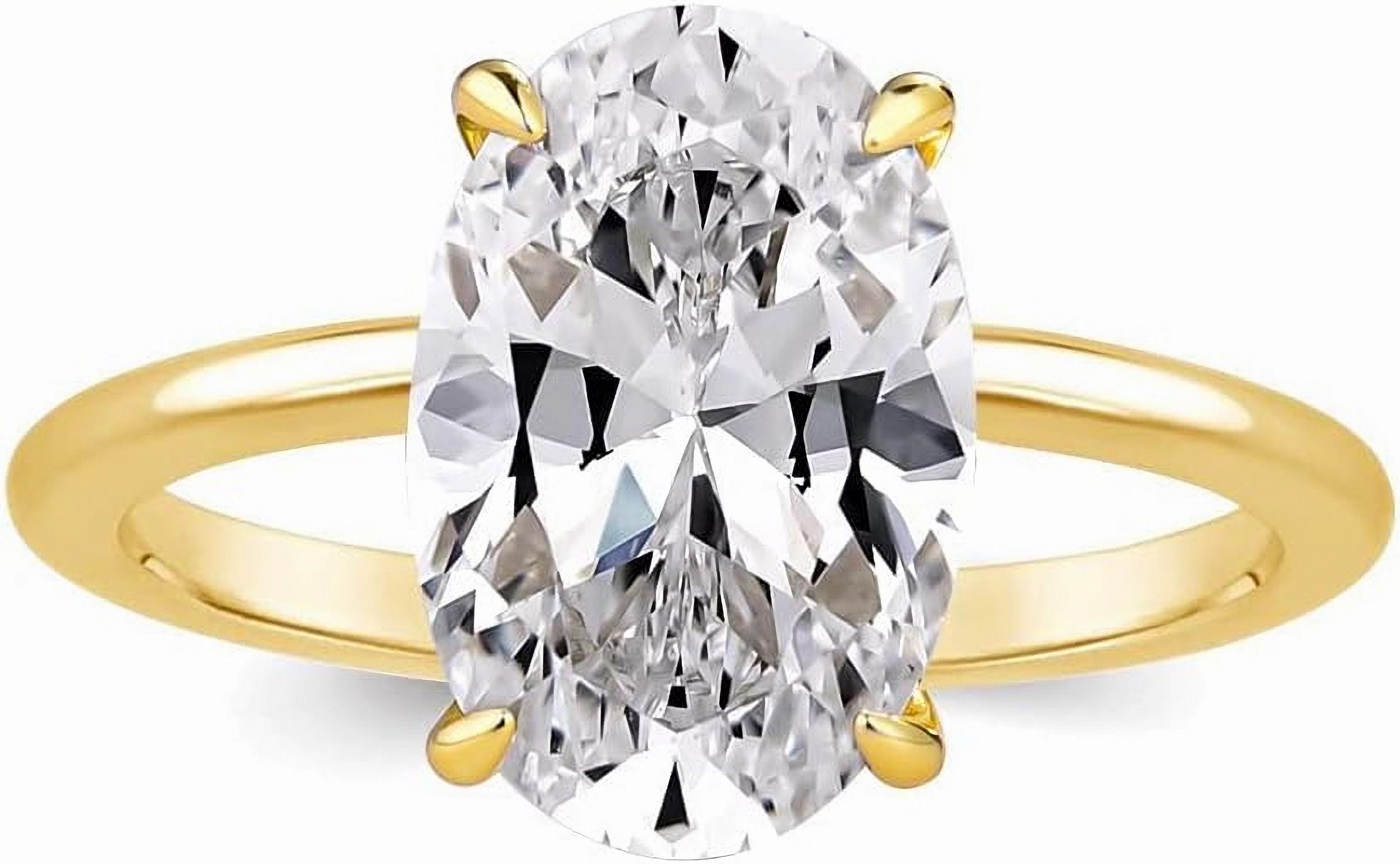 Jumpeak Diamantring 585 Gold, 3,4 Karat oval geschliffener Halo-Verlobungsring, D,vs1,2EX,IGI Zertifikat,Damenring,Geschenk zum Jahrestag
