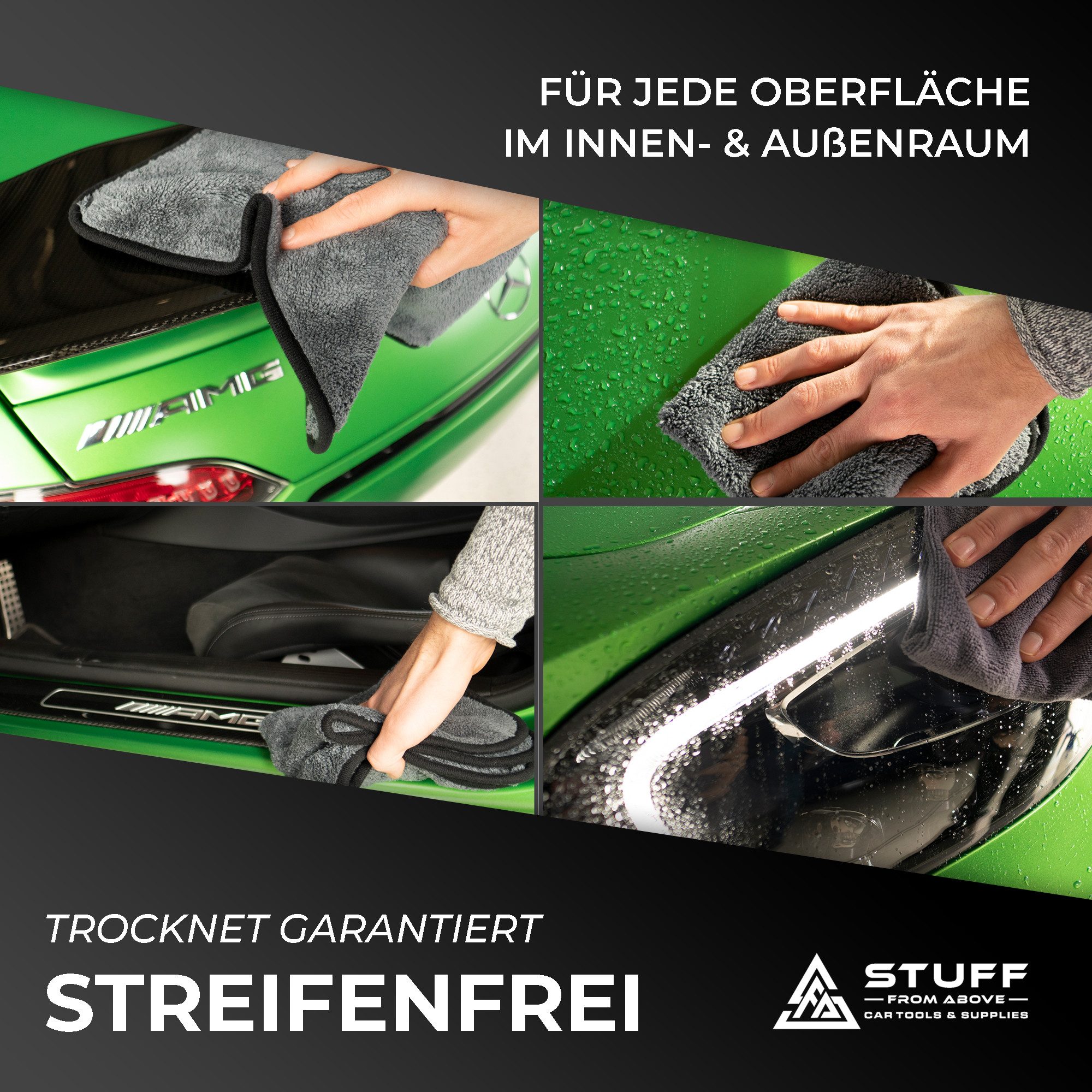 stuff from above 2er Set Mikrofasertücher für das Auto 600GSM 40x40cm Mikrofasertuch (Mikrofaser Tuch zum Polieren, Trocknen und Reinigen, Reinigungstücher extr – Bild 5 von 5