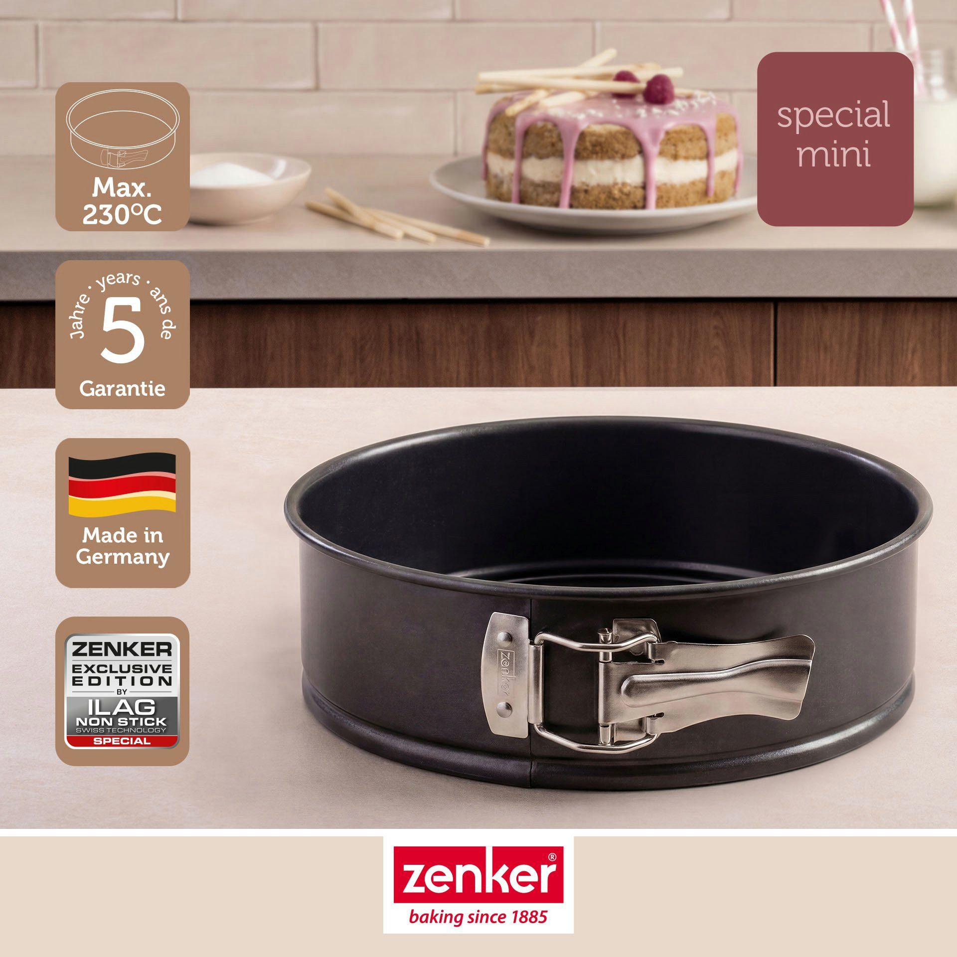Zenker Springform Special Mini 18 cm, Leichte Reinigung per Handwäsche