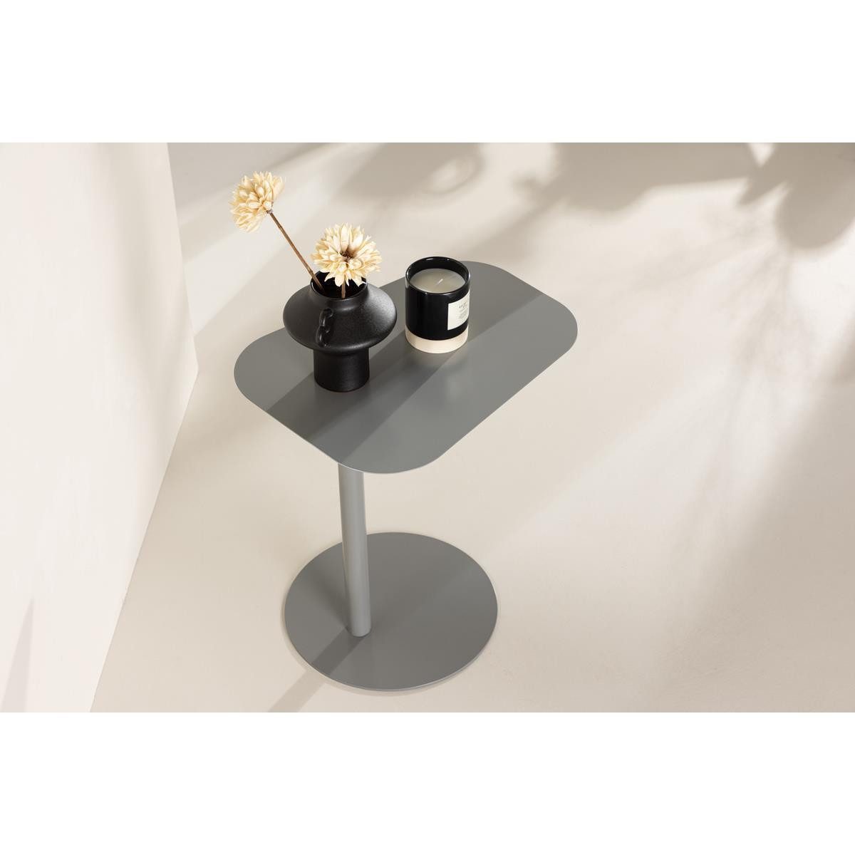 BOURGH Beistelltisch SAN JOSE Couchtisch C-Form 50x38cm - Sofatisch hellgrau (1-St)