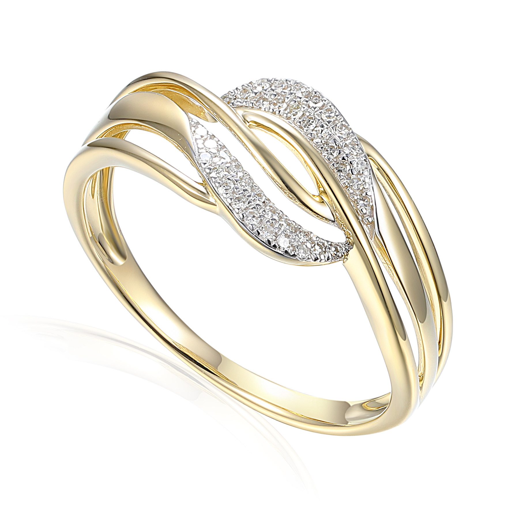 Solitärring 585er Gelbgold Ring Fashion Diamant ca. 0,08 ct.