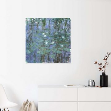 Posterlounge Poster Claude Monet, Blaue Wasserlilien, Wohnzimmer Malerei