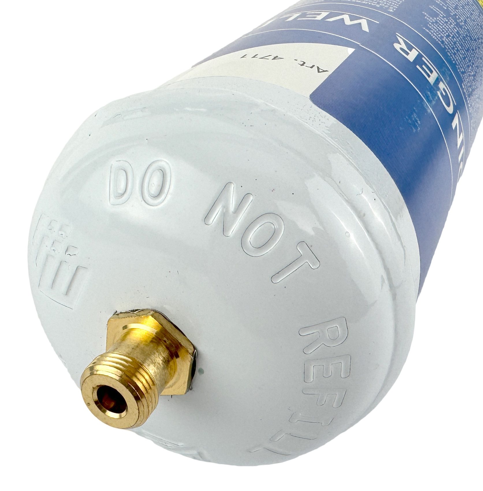 WELDINGER Gas Set 2x Sauerstoff 1 Liter M12x1 rechts 1x Brenngas Supergas 600 ml, Sauerstoff und Mischgas im praktischen Set