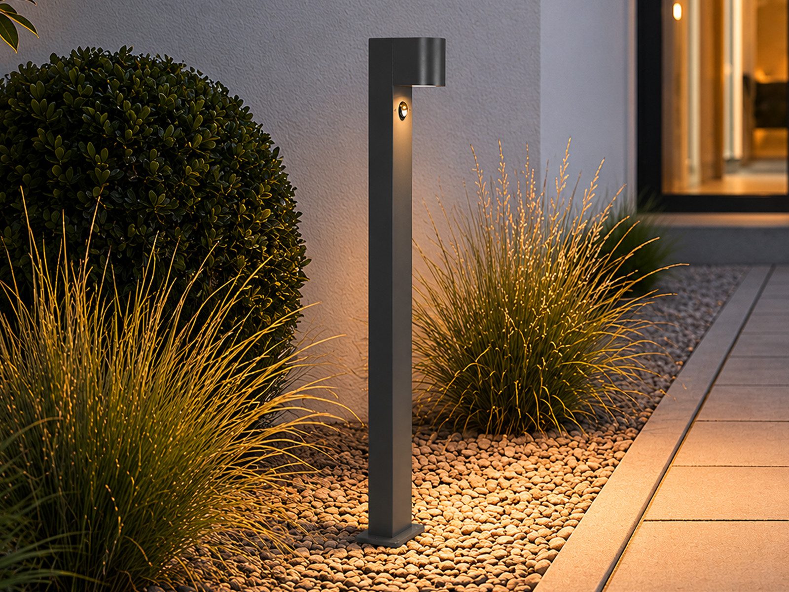 TRIO Leuchten LED Pollerleuchte 100cm mit Bewegungsmelder & GU10 LED, Bewegungssensor, LED wechselbar, warmweiß, Wegeleuchte zur Garten Wegbeleuchtung, Außenleuchte Gartenlampe