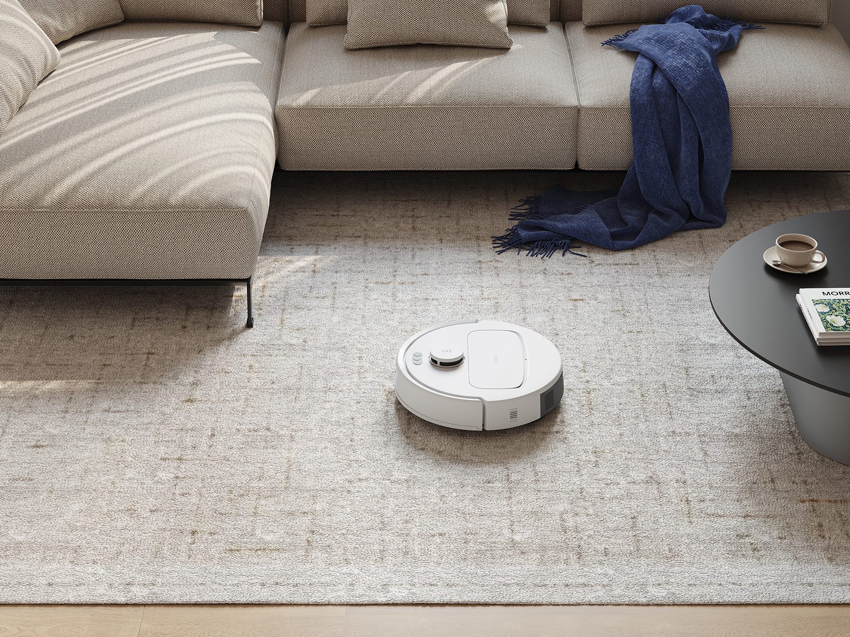 ECOVACS DEEBOT N20e PLUS Saug-und Wischroboter Weiß Beutellos, App gesteuert, Sprachgesteuert, komp