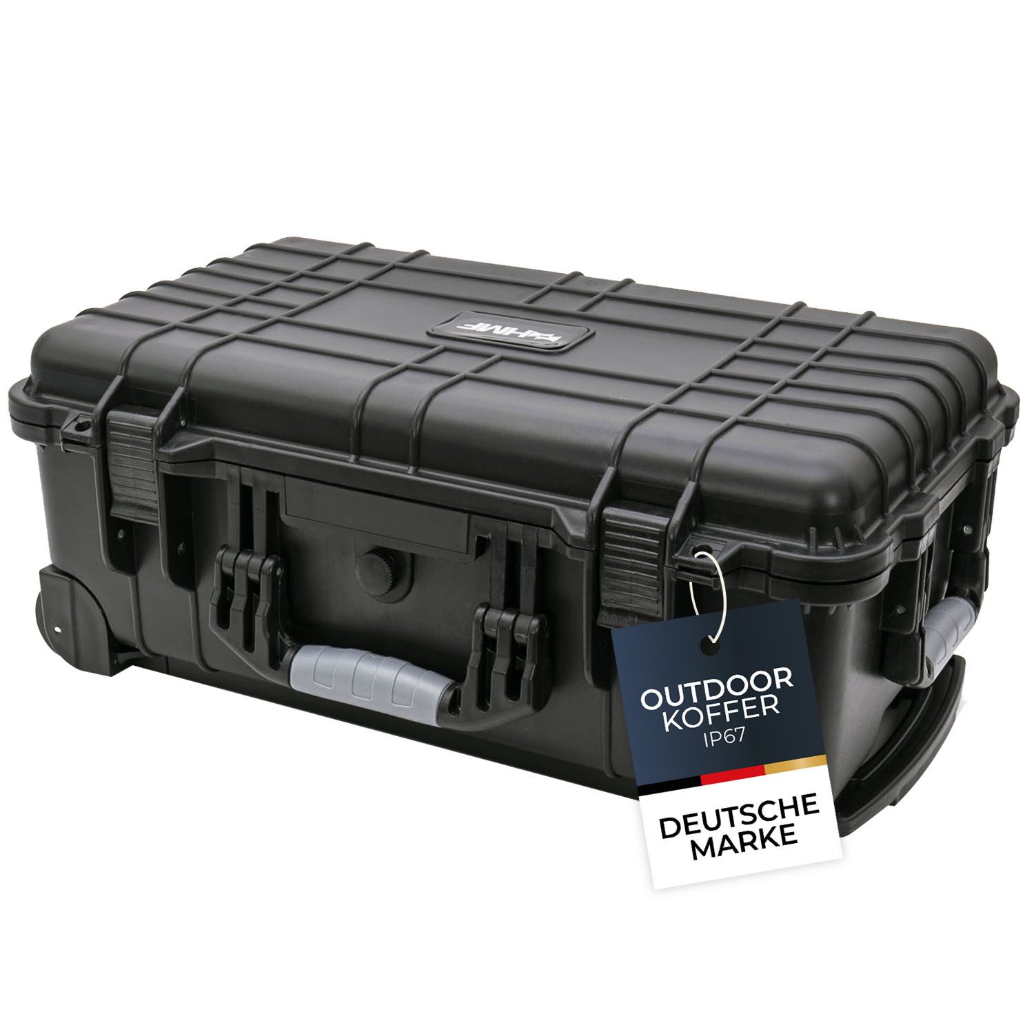 HMF Kameratasche Outdoor-Trolley, ODK400, Fotokoffer, Kamerakoffer, Rasterschaumstoff, 56 x 34,5 x 23 cm, Schwarz