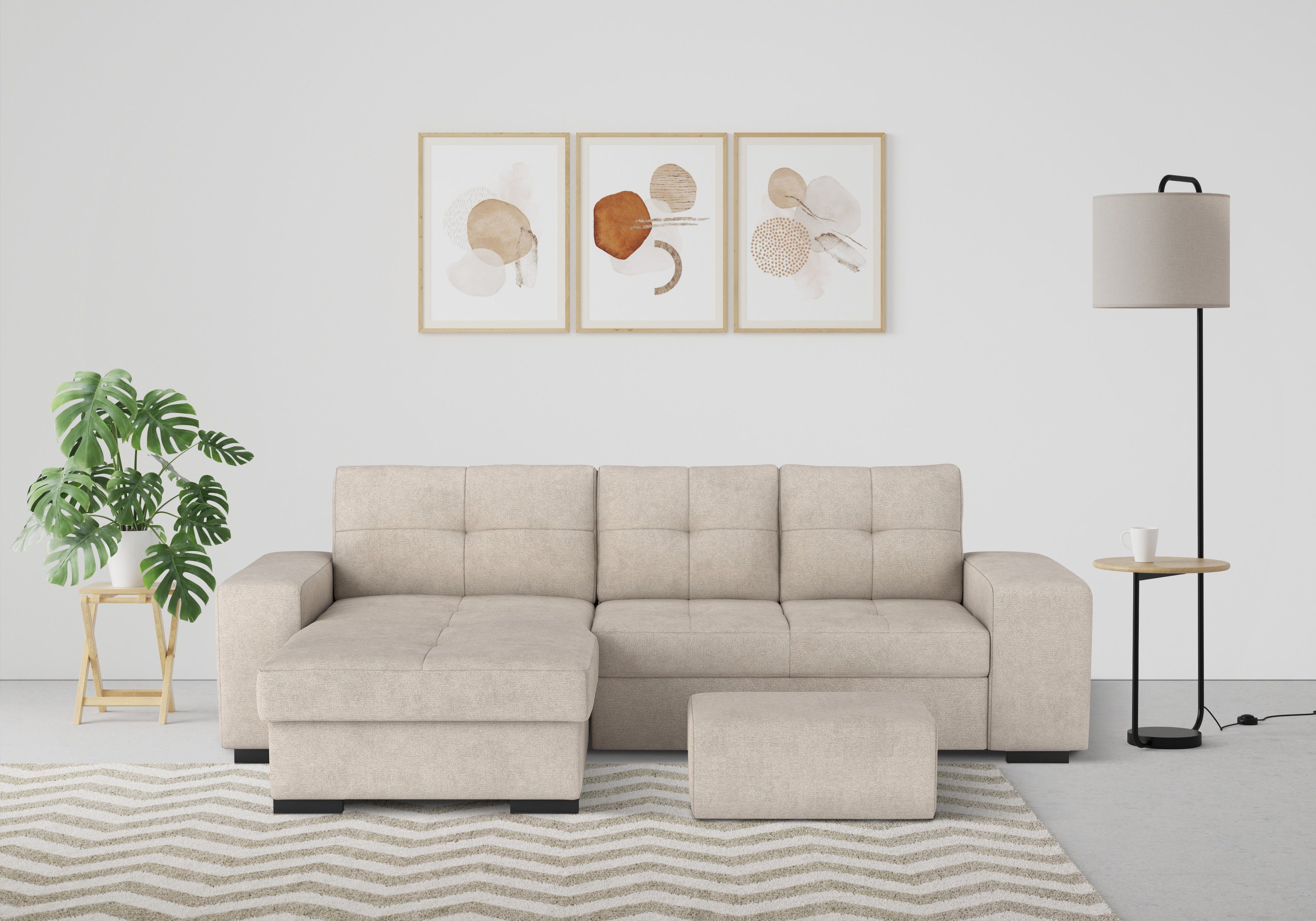 COTTA Ecksofa Mattina L-Form, mit Hocker, günstig online kaufen