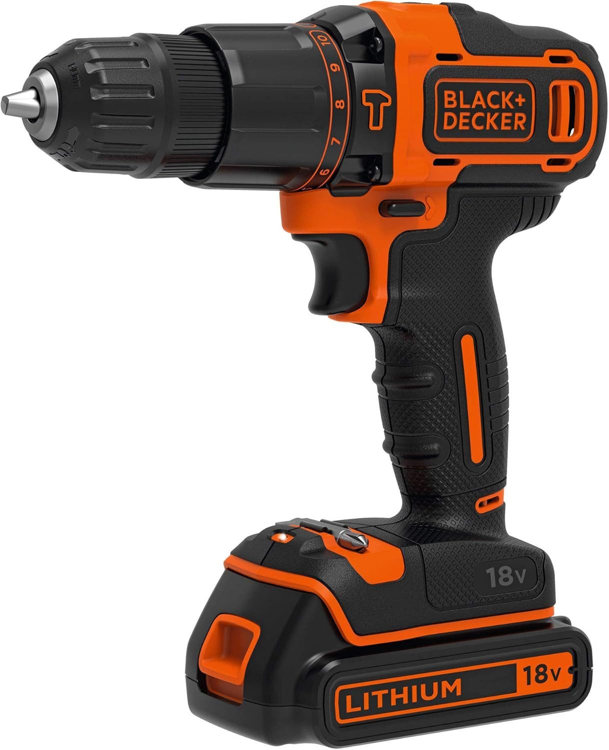 Black + Decker Akku-Schlagbohrmaschine Schlagbohrmaschine und Detailschleifer, 1 Lithium-Akku und Tragetasche, (1-tlg)