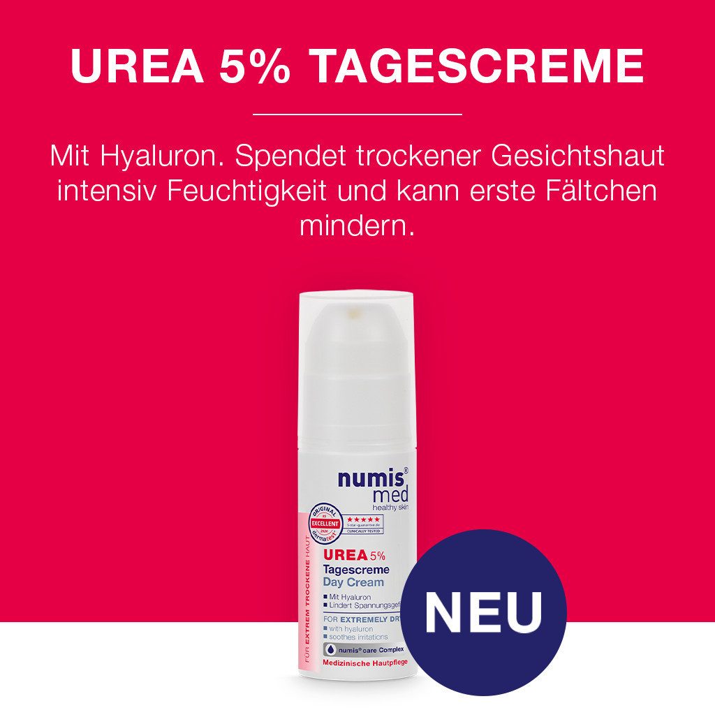 numis med Tagescreme Tagescreme 5% Urea - vegane Gesichtscreme - Gesicht Creme 1x 50 ml, 1-tlg.