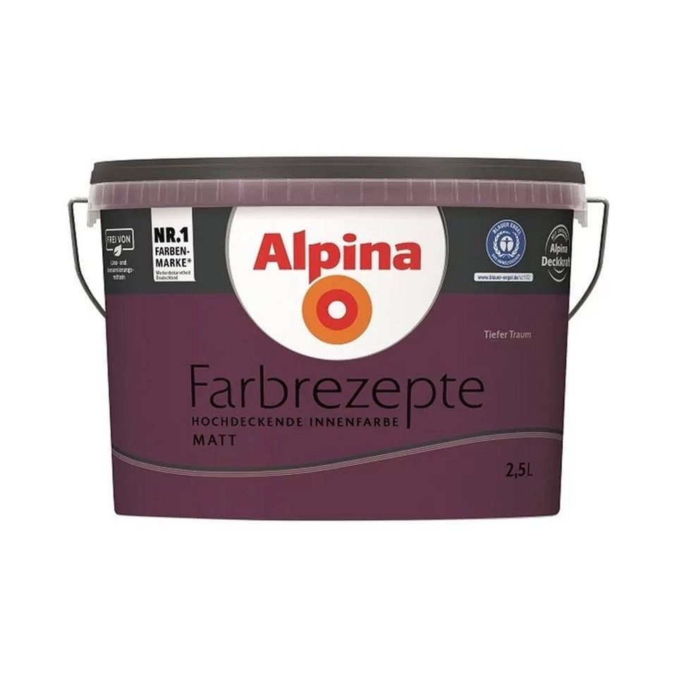 Alpina Wand- und Deckenfarbe Farbrezepte 2,5 L Tiefer Traum - Intensives Violet