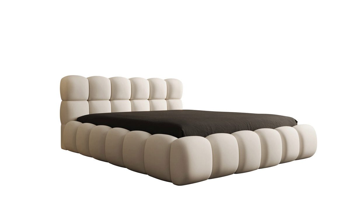 Luxusbetten24 Polsterbett Designer Polsterbett Boston Stoff, mit Stauraum