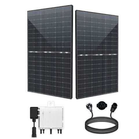 EPP.Solar Solaranlage 880W/800W Balkonkraftwerk inkl Sunpro 440W Bifazial Solarmodule, Monokristallin und Komplettset Plug & Play mit 800W DEYE Upgradefähiger von 800W auf 600W WLAN Wechselrichter inkl. Relais