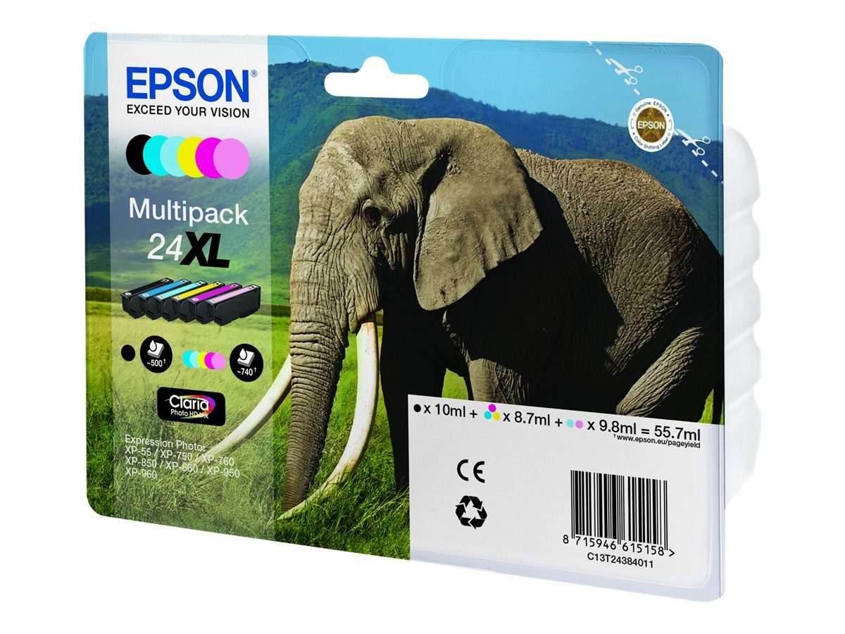 EPSON 24XL Multipack 6er Pack XL Schwarz, Gelb, Cyan, Magenta, hell Ma Tintenpatrone