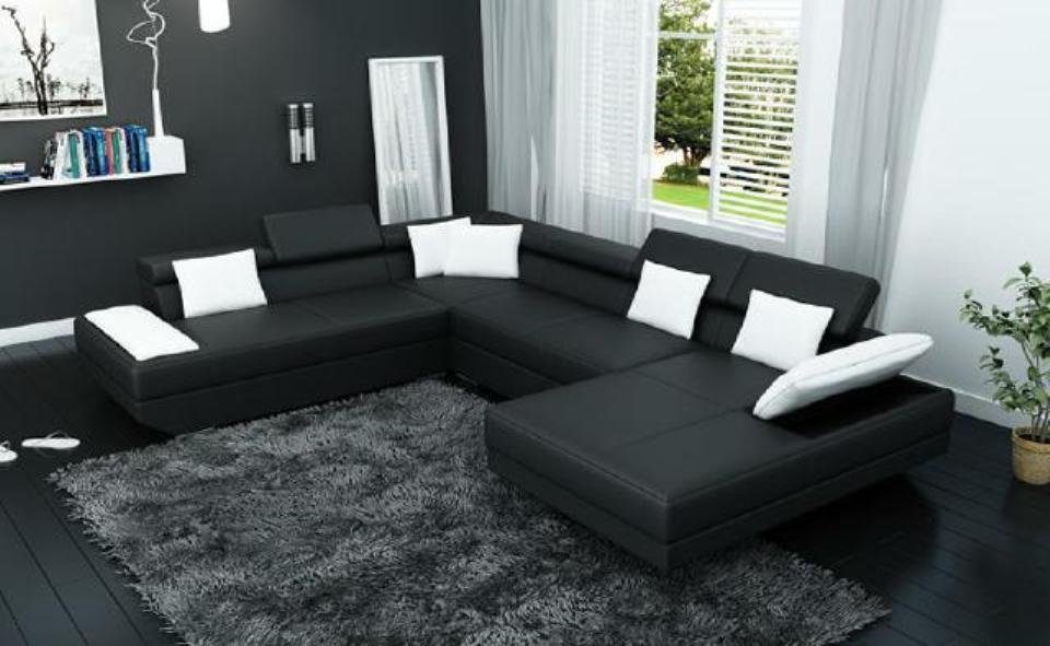 JVmoebel Ecksofa, Ledersofa Sofa Couch Polster Eck Wohnlandschaft XXL Big Ecksofa