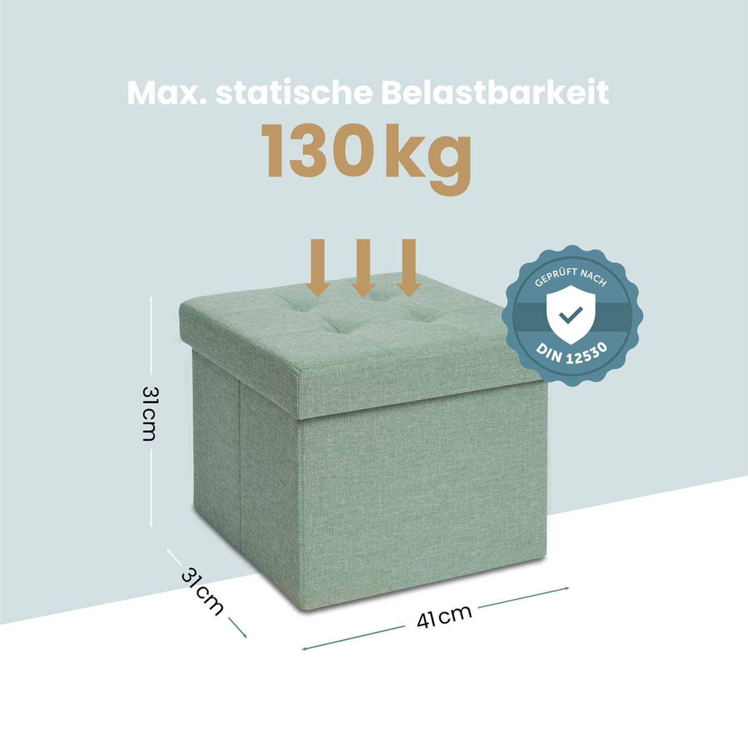 Blumtal Sitztruhe Sitzbank mit Stauraum + Aufbewahrungsboxen bei M & L - Polsterhocker, faltbar, nutzbar als Sitzhocker, Spielzeugtruhe, Fußhocker – Bild 2 von 5