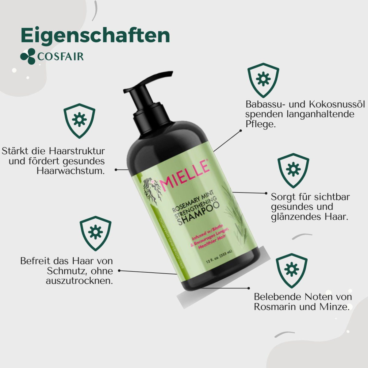 Mielle Organics Haarshampoo Mielle Rosemary Mint Strengthening Shampoo 355ml